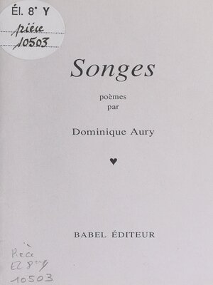 cover image of Songes